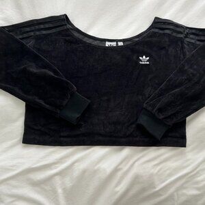 Adidas velour cropped sweater